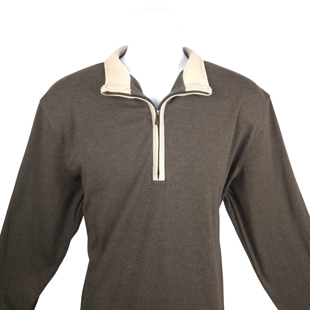 Normal Brand Men's Dark Gray Quarter Zip Long Sleeve Pullover XL